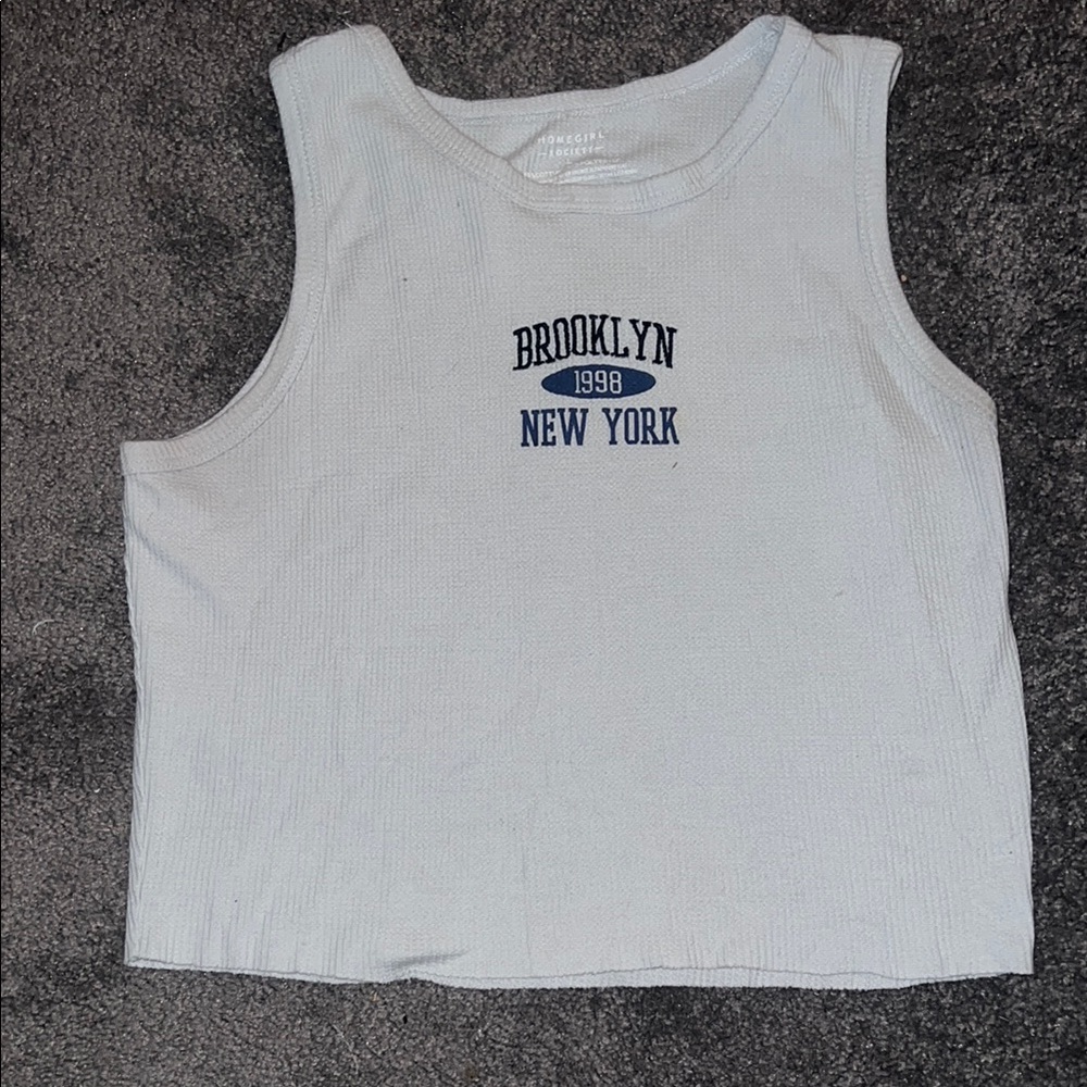 White Brooklyn New York Tank Top